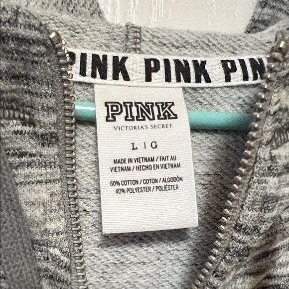 PINK vs Gray Hoodie with Burgundy Bling - Picture 2 of 9